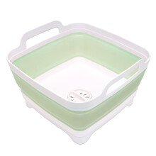 2,4 Gal(9L) sammenklappeligt opvaskebalje med aflbsprop Pladsbesparende Udendrs Multibrug Sammenfoldelig vask Kar Opvaskebakke Kkken Opbevarin