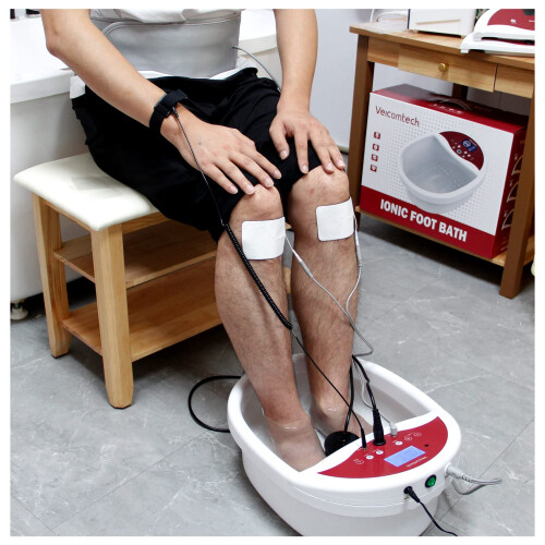 Veicomtech Ionic Foot Detox Machine  Ionic Foot Spa Kit mit 10 Ingwertabletten FIR Belt Massage Pads fr den Heim- oder Salongebrauch 2
