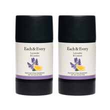 Each & Every 2er-Pack natrliches, aluminiumfreies Deodorant fr empfindliche Haut mit therischen len, Verpackung auf pflanzlicher Basis (Lavendel