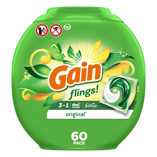 F slinger! Vaskemiddel Sbe Pacs HE Kompatible 60 ct Langvarig Duft Original Duft
