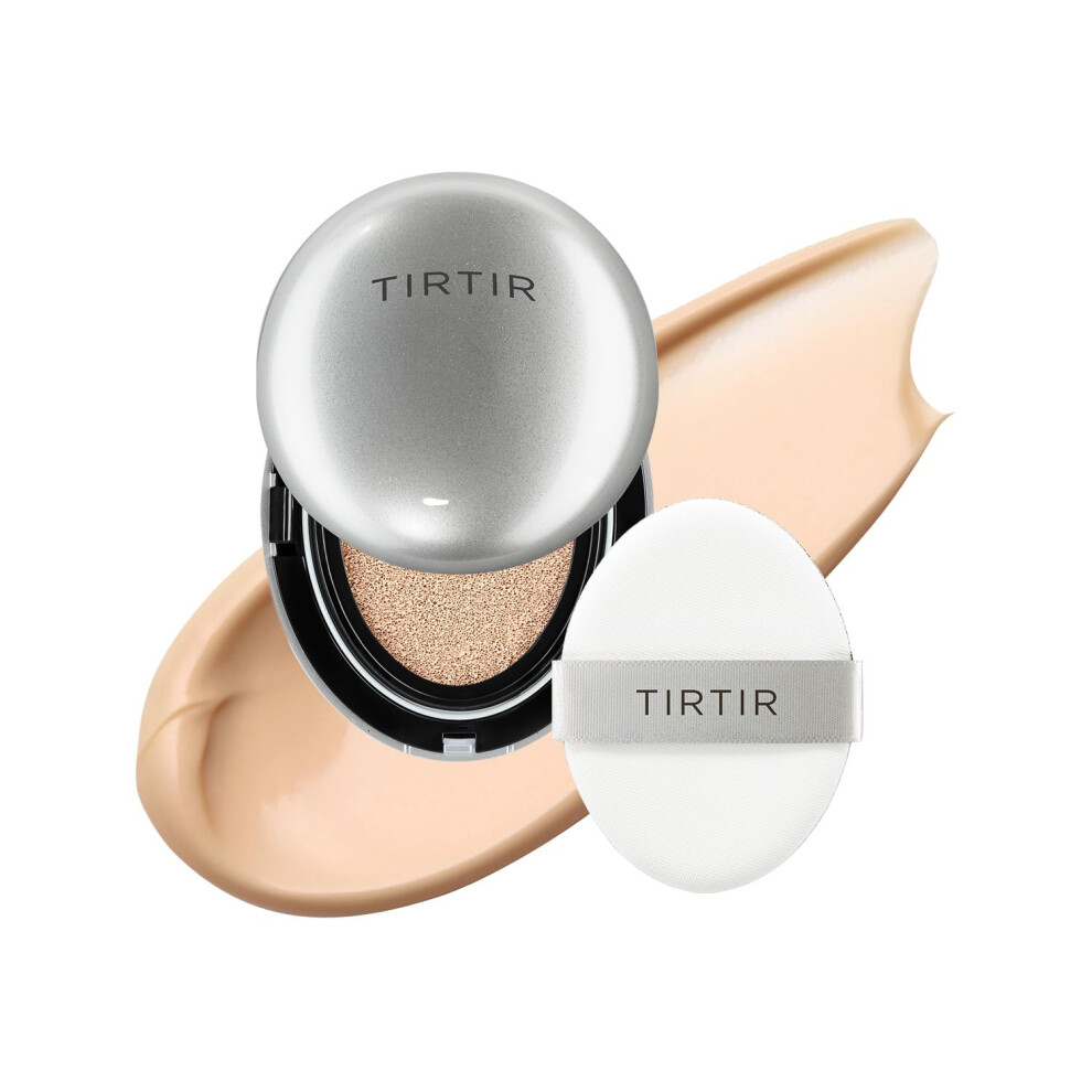 Tirtir Silver/Ivory [*Mini Size*] Aura Glow Cushion | Korean Cushion Foundation (#21N 0.15 Fl Oz)