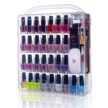 Makartt Gel Nail Polish Organizer Holder for 60 Bottles with Large Separate Compartment Universal Clear Nail Storage Travel Case Space Saver for Manic