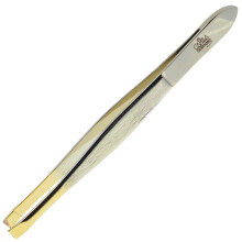 Camila Solingen CS31 3 1/2" Gyllene Toppade, Kirurgisk Kvalitet, Tyska Rostfria Stål Pincett (Rak)