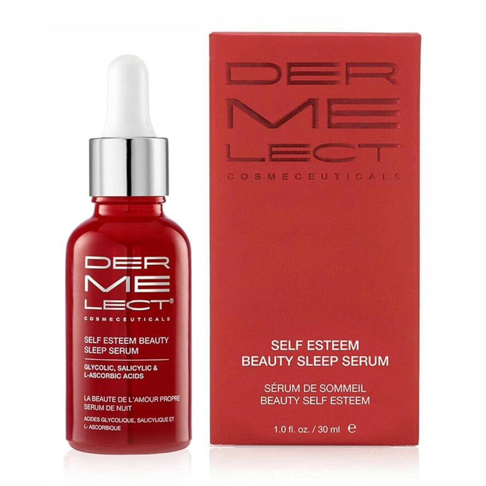 Dermelect Cosmeceuti Dermelect Self-Esteem Beauty Sleep Serum For Face - Glycolic Acid Salicylic Acid L-Ascorbic Acid Brightening & Resurfacing Serum For Acne Spot