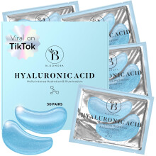 BLOOMORA Hyaluronic Acid Eye Patches(30 Pairs) Under Eye Patches for Dark Circles Under Eye Patches for Puffy Eyes and Dark Circles Under Eye M