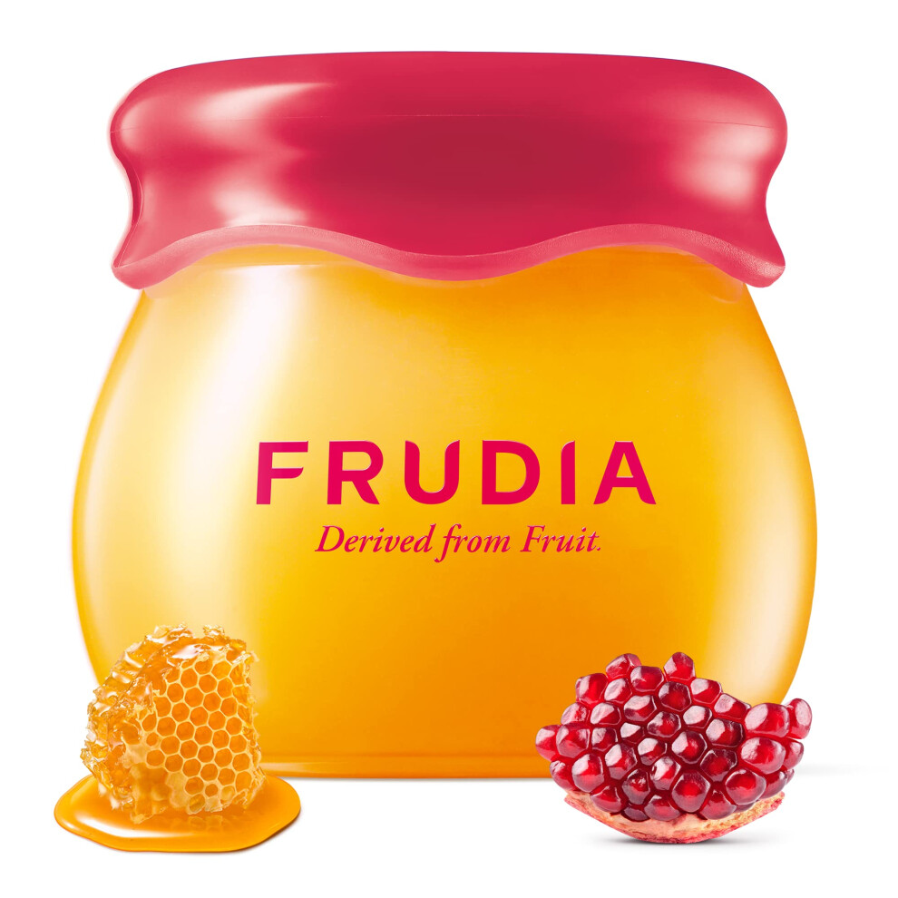 Frudia Red Welcos Honey Lip Balm - Pomegranate | Lip Plumping Moisturizing & Hydrating Translucent Tinted Lip Balm | 3-In-1 Lip Plumper Balm For