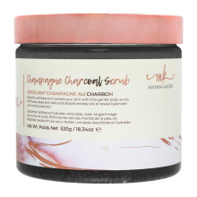 Manna Kadar Beauty Champagne Charcoal Scrub, 18.34 Oz - Detox, Exfoliate, Hydrate, Moisturize, Restore Skin