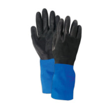 SHOWA CHM Neopren-ber-Naturkautschuk-Latex-Handschuh mit Baumwoll-Flockfutter, klein (Packung mit 12 Paaren)