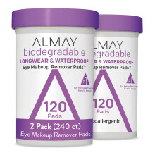 Almay Biologisch abbaubare Make-up-Entferner-Pads. Langanhaltend und wasserfest. Hypoallergen. Parf   mfrei. Dermatologisch und augen   rztlich getes