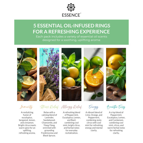 HONÉ Essence Nasal Diffuser Custom Blends Bundle - Oljeringar för Energi, Immunitet, Stress & Allergi 1