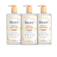 Bior? Sanftes und atmungsaktives Akne-Gesichtswaschmittel, sanfter Gesichtsreiniger fr Frauen und Mnner, parfmfrei, 6,77 Unzen (3er-Pack)