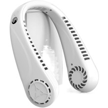 Neck Fan, USB Rechargeable Silent Fan, Five Speed Digital Display Personal Fan.(White), BP240515002