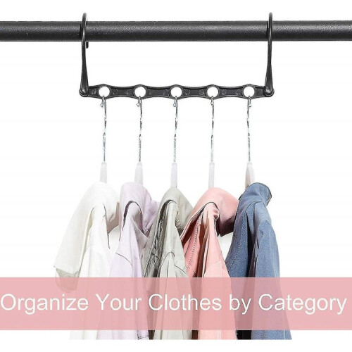 6 Pack Magic Hangers Space Saving Hangers Closet Space Saver Hanger Organizer Multi Hangers Sturdy Plastic for Heavy Clothes 2