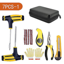 (7pcs set) Car Tire Repair Kit Blow Plug Tool Tire Puncture Emergency Tire Strip Mixing Glue Repair Tool