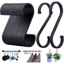 Zmd 12 Pcs S Hooks Black, Aluminum Ideal In Kitchens, Closets, Garages