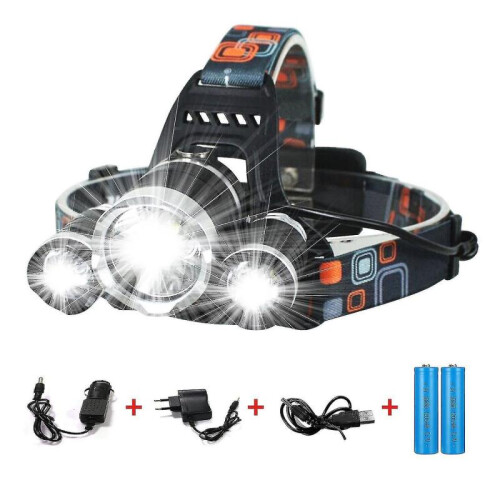 Headlamp Flashlight Usb Rechargeable 3 Led T6 Headlamp Adjustable Headband 1