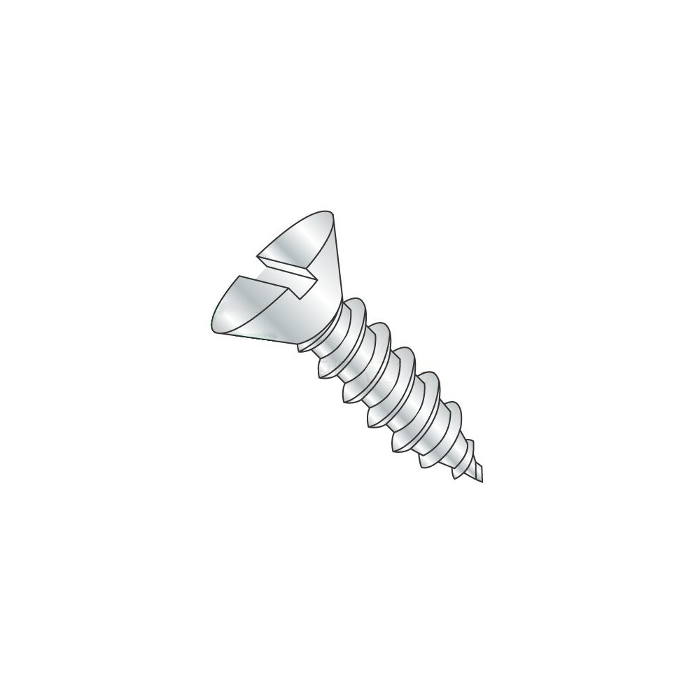 818 X 5/8' Selftapping Screws, Flat Head, Slotted, Type Ab, Zincplated Finish, Fully Threaded (25 Pack) 820064773739
