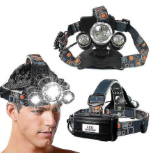 Headlamp Flashlight Usb Rechargeable 3 Led T6 Headlamp Adjustable Headband