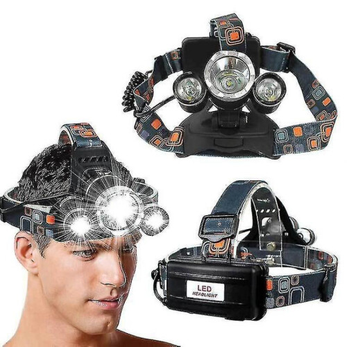 Headlamp Flashlight Usb Rechargeable 3 Led T6 Headlamp Adjustable Headband