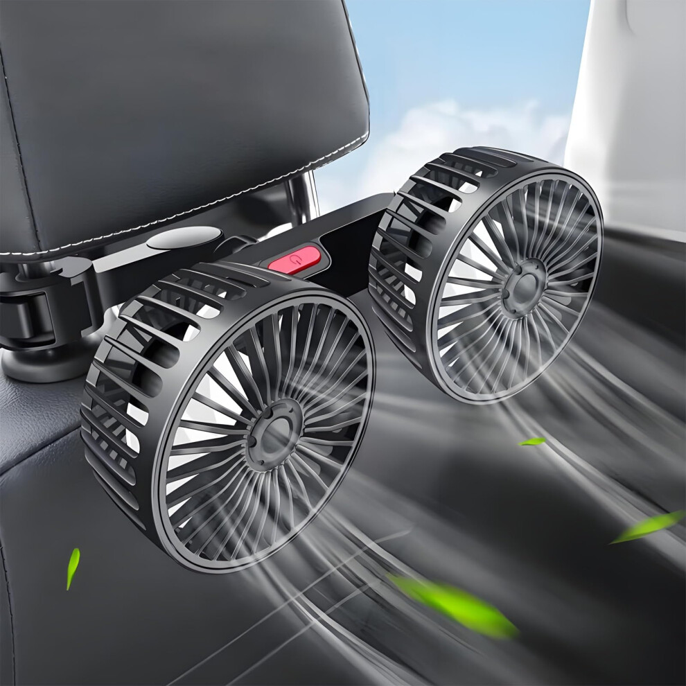 Car Fan,Dual Head Usb Fan For Car Headrest And Rear Seat,3 Speed Strong Wind 360 Rotatable Car Fans That Blow Cold Air For Vehicles Rv Suv Truck 940534674318