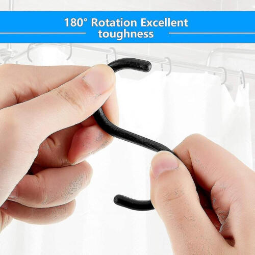 24 Packs Plastic Shower Curtain Rings Hooks for Bathroom Shower Window Rod 2