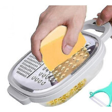 Cheese Grater for Kitchen Cheese Grater with Container And Lid for Vegetables, Ginger