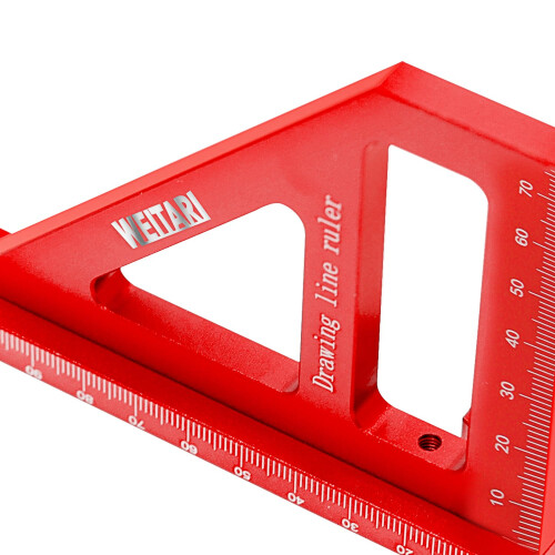 45/90 Degree Triangle Ruler Scriber, Woodworking Square Protractor, Aluminum Alloy 2