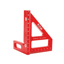 45/90 Degree Triangle Ruler Scriber, Woodworking Square Protractor, Aluminum Alloy