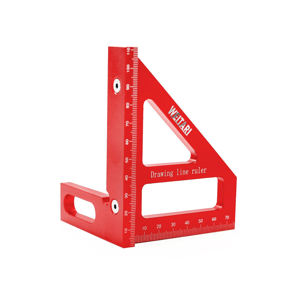 45/90 Degree Triangle Ruler Scriber, Woodworking Square Protractor, Aluminum Alloy 820064774316
