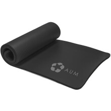 AUM High-Density HD Foam Tech Yoga Exercise Mat - 72' x 24' x 0.4' (Black)