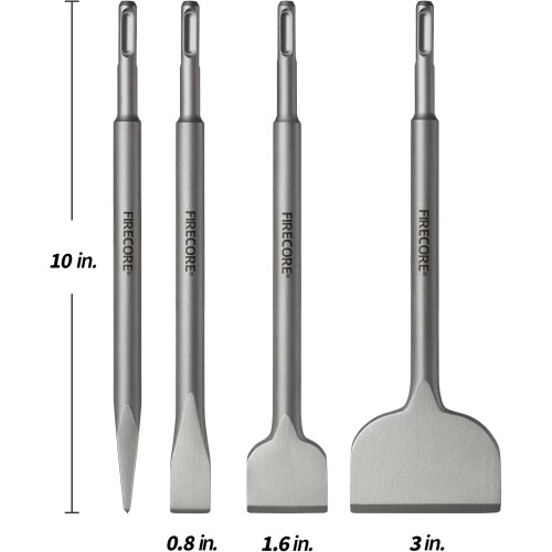 SDS Chisel Set, 4pcs Tile Removal Chisel Bits for SDS Plus Rotary Hammer Drill Attachments 2