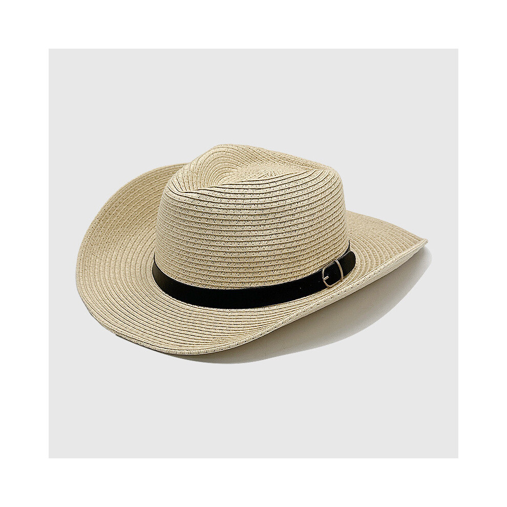 (Khaki) Breathable Style Summer Straw Hat Large Brim Stylish Design Supplies Park Beach-image-OPC-PHXVDCR-NEW