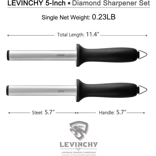 Sharpener Set Dual Grit Diamond Sharpening Tool, Coarse 400 Grip  Fine 1000 Grip for All 2