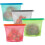 Grocery Bag Freezer Bag 4pcs Kitchen Reusable Silicone Storage Bag 1