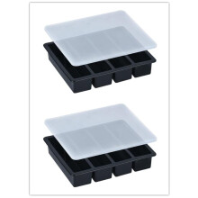 Large and Long Ice Cube Tray 2 Pack Silicone Freezing Container Sticks with Lid for Whiskey, Water Bottle, Food Leftovers and Baking Ref:yeL
