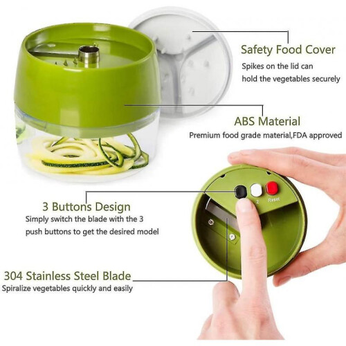 Handheld Spiralizer Vegetable Fruit Slicer 4 In 1 Adjustable Spiral Grater Cutter Salad Tools Zucchini Noodle Spaghetti Maker 2