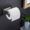 (Silver) Toilet Paper Holder No Punching Stainless Steel 3