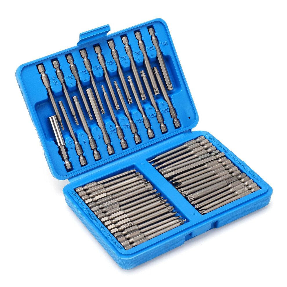 50Pcs Extension Screwdriver Bit Set, 3' Long Drill Security Bit Set With Case 820064774811