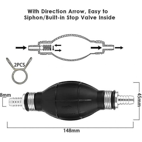 Transfer Pump Gasoline Hand Pump, Manual Fuel Pump, with 2m Portable Siphon 1