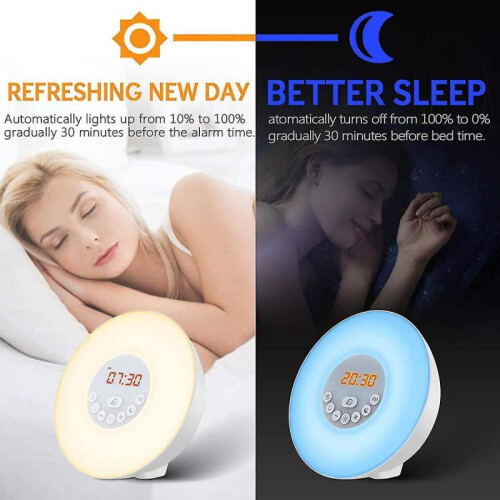 Sunrise Alarm Clock Wake Up Light - Upgraded Version Light Alarm With 2