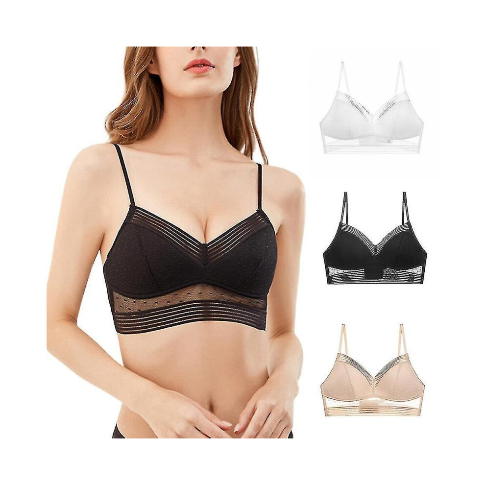 (M,Skin Color)Low Back Lifting Bra Comfort Bralette Dot Breathable Ultra Thin Crop Top Bra Underwear