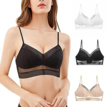 (XL, Skin Color) Low Back Lifting Bra Comfort Bralette Dot Breathable Ultra Thin Crop Top Bra Underwear