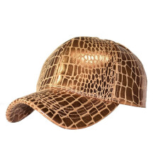 Fashion Mens Crocodile Pattern Baseball Cap Leather Hats for Women Adjustable Outdoor Sports Hats