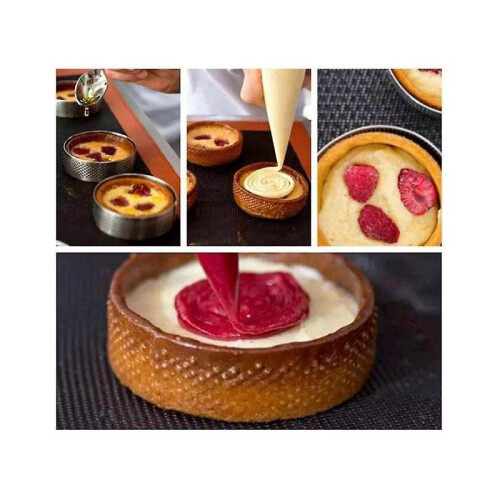 15 Pack Less Steel Tart Ring, -ant Perforated Cake Ring, Round Ring Ba Do 2