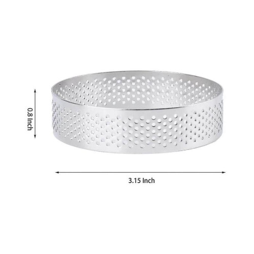 15 Pack Less Steel Tart Ring, -ant Perforated Cake Ring, Round Ring Ba Do 1