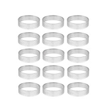15 Pack Less Steel Tart Ring, -ant Perforated Cake Ring, Round Ring Ba Do