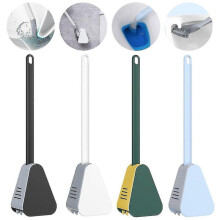 (Green) Silicone Bristle Golf Toilet Brush And Drying Holder For Bathroom Stor