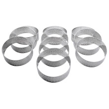 10 Pack Less Steel Tart Ring, -ant Perforated Cake Ring, Round Ring Ba Do