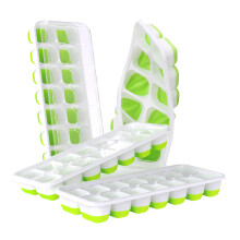Ice Cube Trays 4 Pack, 56 pcs Silicone Ice Cubes Tray Maker with Spill-Resistant Lid, Easy Release