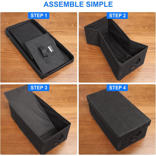 DVD Storage Box with Handles and Lid – DVD Case Holder with External Label Slots, 2PackBlack 2
